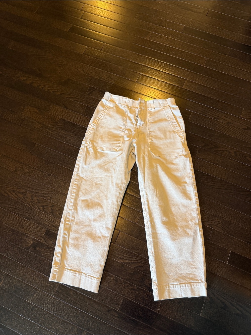 Caslon Cream High-Waist Cotton Pants
